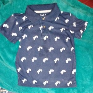Wrangler Kids Polo in Dark Blue with Bicycle Print